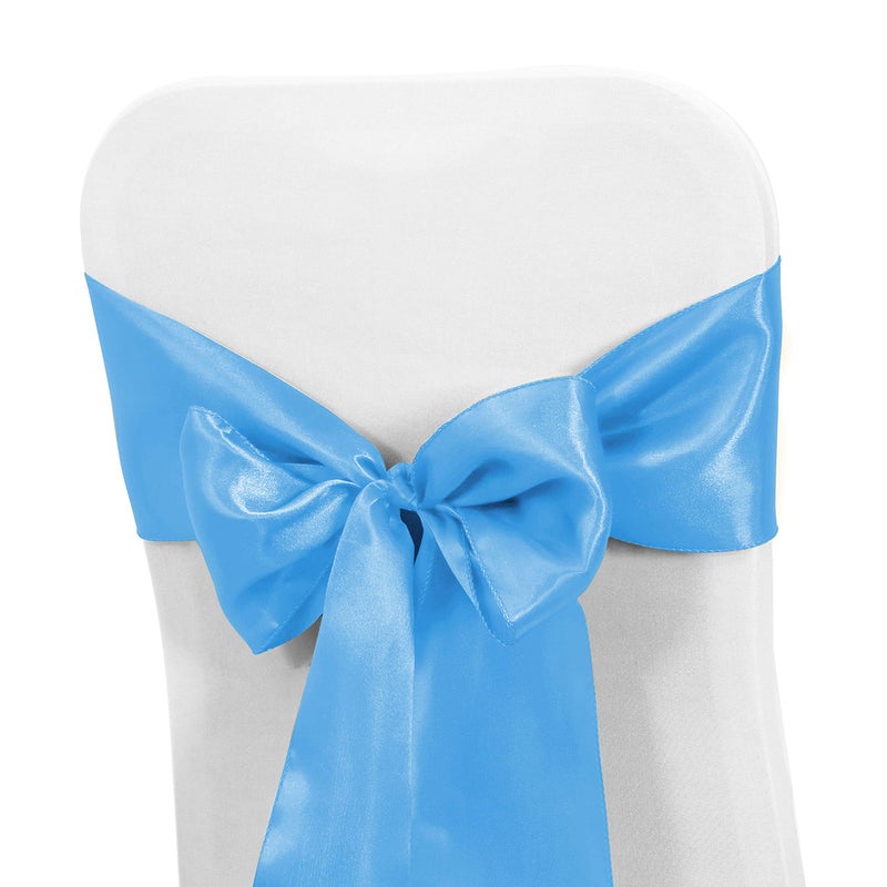 Obstal 50 PCS Satin Chair Sashes Bows for Wedding Reception- Universal Chair Cover Back Tie Supplies for Banquet, Party, Hotel Event Decorations - Image 2